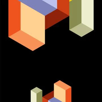 Abstract background. 3d cubes, cubic elements and blocks. Techno or business イラスト素材