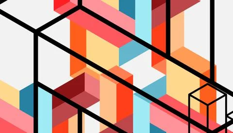 Abstract background. 3d cubes, cubic elements and blocks. Techno or business Stock Illustration