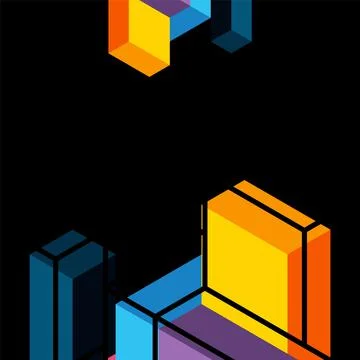 Abstract background. 3d cubes, cubic elements and blocks. Techno or business 스톡 일러스트
