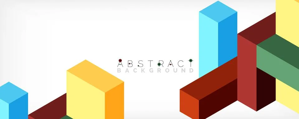 Abstract background. 3d cubes, cubic elements and blocks. Techno or business Illustrazione stock