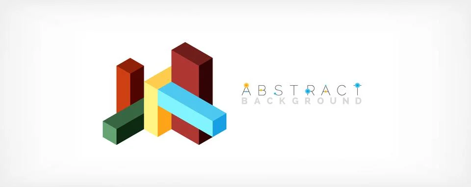 Abstract background. 3d cubes, cubic elements and blocks. Techno or business Stock Illustration