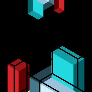 Abstract background. 3d cubes, cubic elements and blocks. Techno or business 库存插图