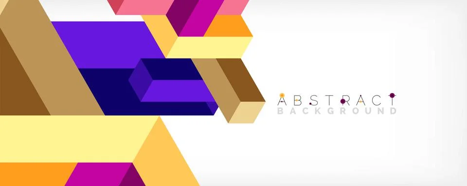 Abstract background. 3d cubes, cubic elements and blocks. Techno or business 스톡 일러스트