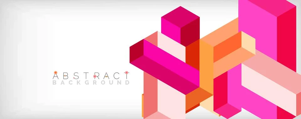 Abstract background. 3d cubes, cubic elements and blocks. Techno or business Illustrazione stock