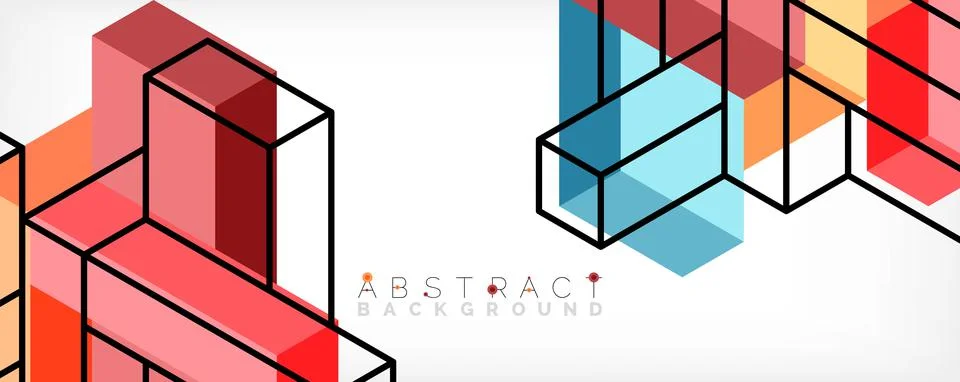 Abstract background. 3d cubes, cubic elements and blocks. Techno or business Illustrazione stock