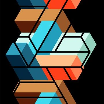 Abstract background. 3d cubes, cubic elements and blocks. Techno or business Illustrazione stock