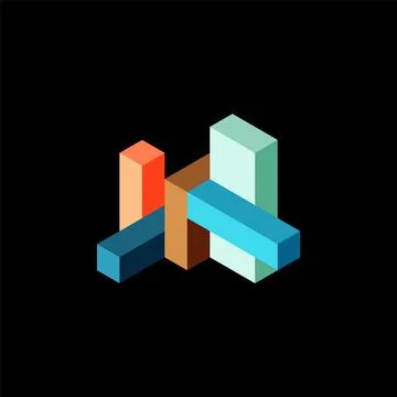 Abstract background. 3d cubes, cubic elements and blocks. Techno or business 库存插图