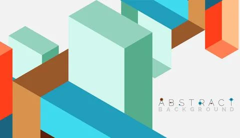 Abstract background. 3d cubes, cubic elements and blocks. Techno or business Illustrazione stock