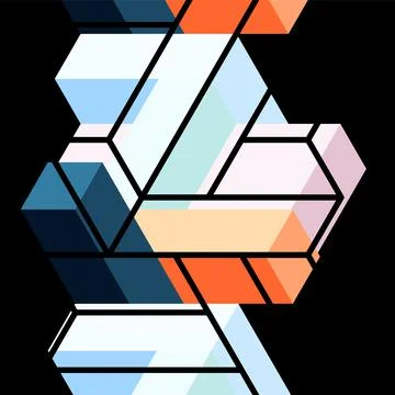 Abstract background. 3d cubes, cubic elements and blocks. Techno or business 스톡 일러스트