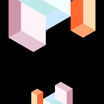 Abstract background. 3d cubes, cubic elements and blocks. Techno or business Illustrazione stock