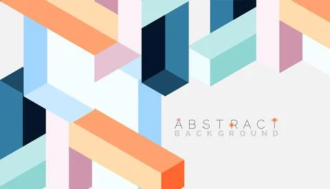 Abstract background. 3d cubes, cubic elements and blocks. Techno or business Illustrazione stock