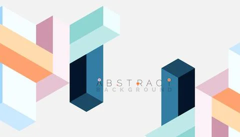 Abstract background. 3d cubes, cubic elements and blocks. Techno or business Illustrazione stock