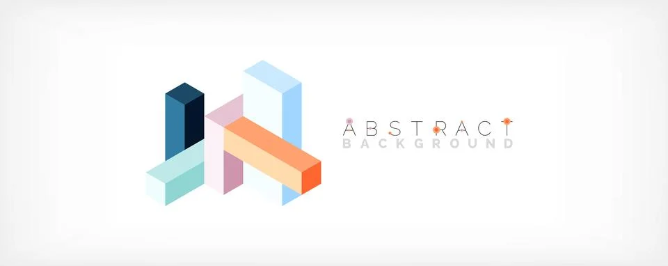 Abstract background. 3d cubes, cubic elements and blocks. Techno or business Illustrazione stock