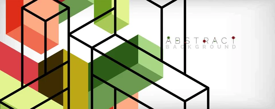 Abstract background. 3d cubes, cubic elements and blocks. Techno or business Stock Illustration