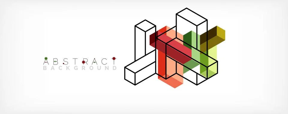 Abstract background. 3d cubes, cubic elements and blocks. Techno or business 스톡 일러스트