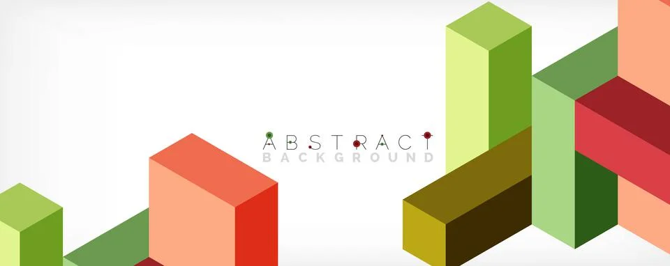 Abstract background. 3d cubes, cubic elements and blocks. Techno or business Illustrazione stock