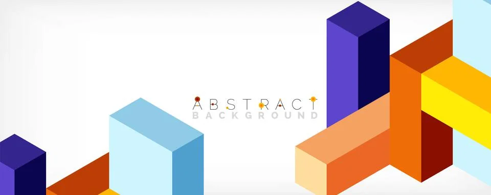 Abstract background. 3d cubes, cubic elements and blocks. Techno or business Illustrazione stock