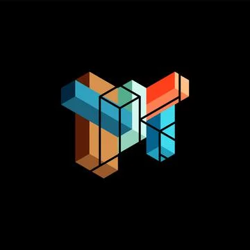 Abstract background. 3d cubes, cubic elements and blocks. Techno or business Stockillustratie