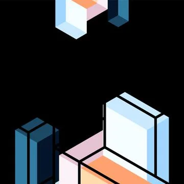 Abstract background. 3d cubes, cubic elements and blocks. Techno or business Illustrazione stock