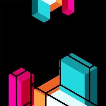 Abstract background. 3d cubes, cubic elements and blocks. Techno or business Illustrazione stock