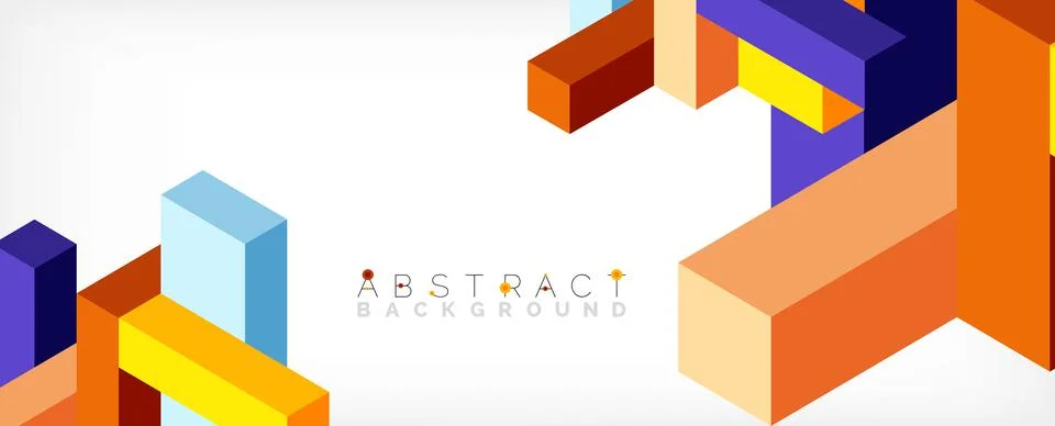 Abstract background. 3d cubes, cubic elements and blocks. Techno or business Illustrazione stock