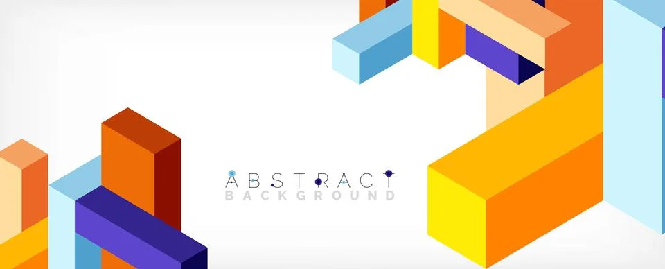 Abstract background. 3d cubes, cubic elements and blocks. Techno or business Stock Illustration