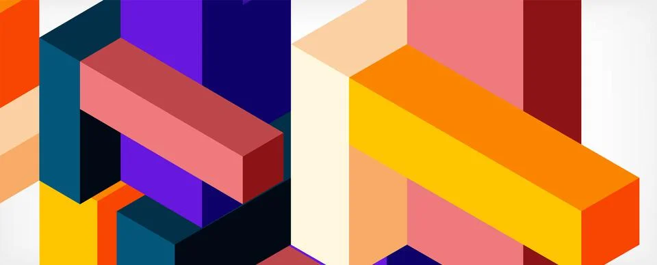Abstract background. 3d cubes, cubic elements and blocks. Techno or business 스톡 일러스트