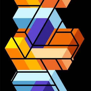 Abstract background. 3d cubes, cubic elements and blocks. Techno or business 库存插图