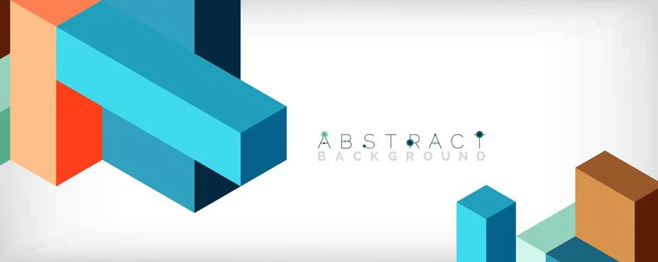 Abstract background. 3d cubes, cubic elements and blocks. Techno or business Stock Illustration