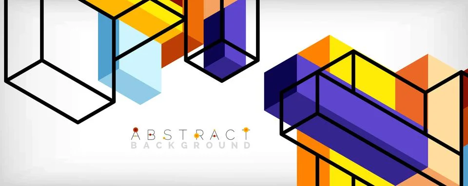 Abstract background. 3d cubes, cubic elements and blocks. Techno or business イラスト素材