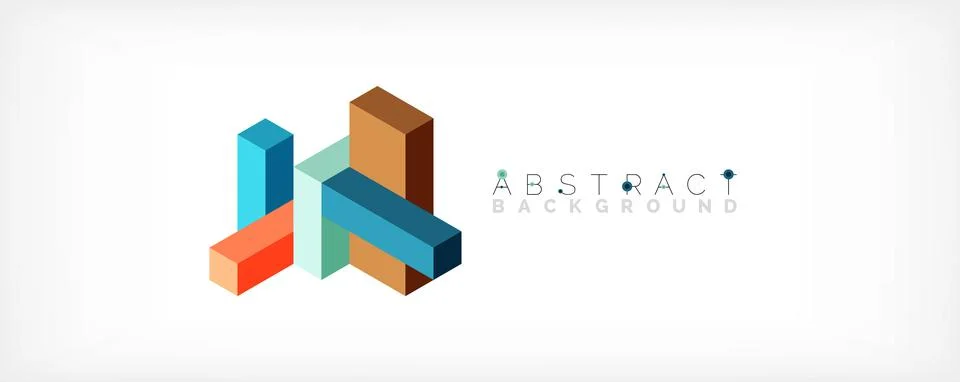Abstract background. 3d cubes, cubic elements and blocks. Techno or business Illustrazione stock