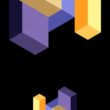 Abstract background. 3d cubes, cubic elements and blocks. Techno or business Illustrazione stock