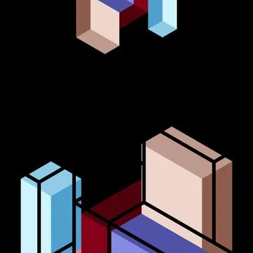 Abstract background. 3d cubes, cubic elements and blocks. Techno or business Illustrazione stock