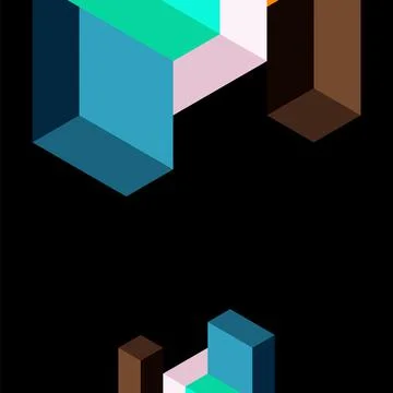 Abstract background. 3d cubes, cubic elements and blocks. Techno or business Illustrazione stock