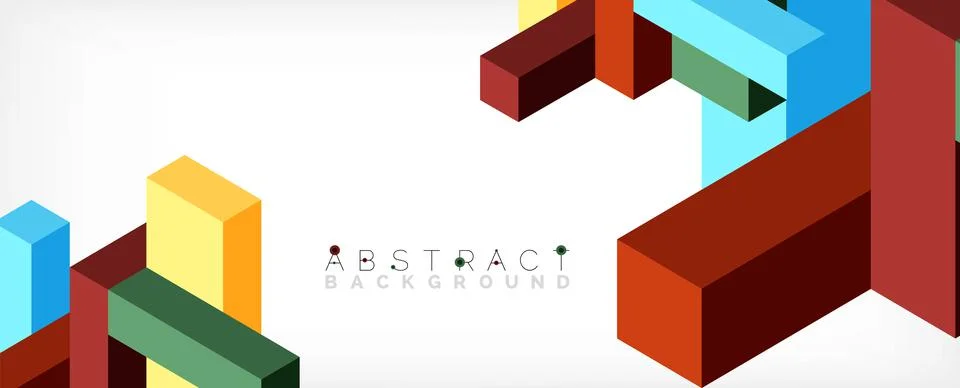 Abstract background. 3d cubes, cubic elements and blocks. Techno or business Illustrazione stock