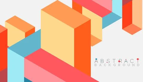 Abstract background. 3d cubes, cubic elements and blocks. Techno or business 스톡 일러스트