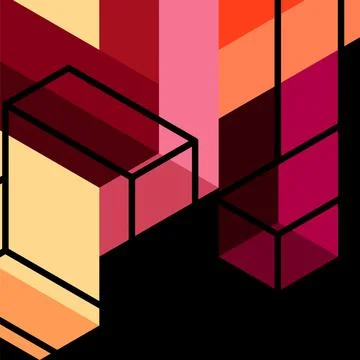 Abstract background. 3d cubes, cubic elements and blocks. Techno or business Stockillustratie