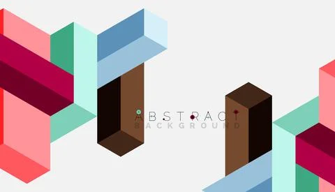Abstract background. 3d cubes, cubic elements and blocks. Techno or business 库存插图