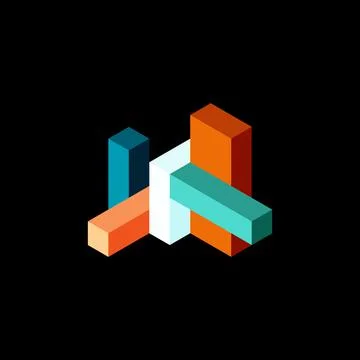 Abstract background. 3d cubes, cubic elements and blocks. Techno or business Stockillustratie