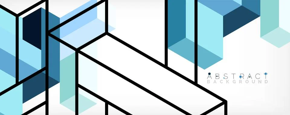 Abstract background. 3d cubes, cubic elements and blocks. Techno or business Stockillustratie