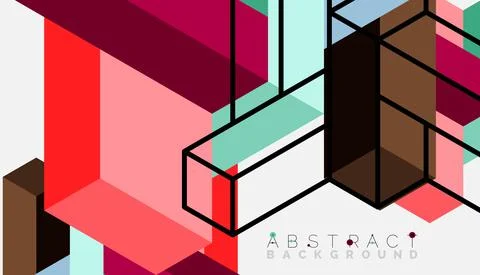 Abstract background. 3d cubes, cubic elements and blocks. Techno or business 스톡 일러스트