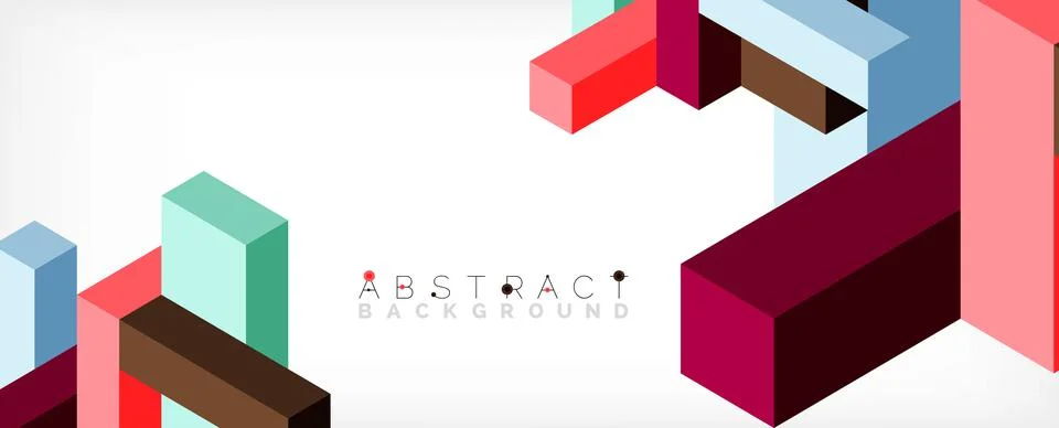 Abstract background. 3d cubes, cubic elements and blocks. Techno or business 스톡 일러스트