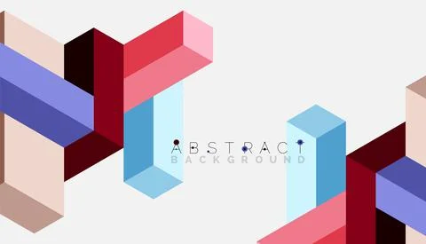 Abstract background. 3d cubes, cubic elements and blocks. Techno or business Stock Illustration