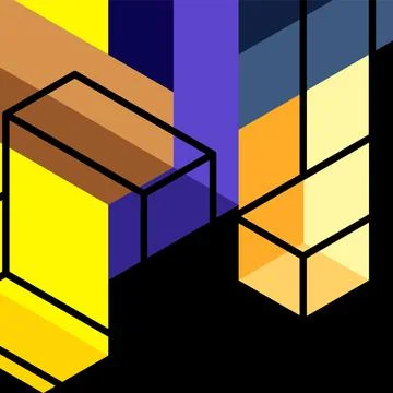 Abstract background. 3d cubes, cubic elements and blocks. Techno or business 스톡 일러스트