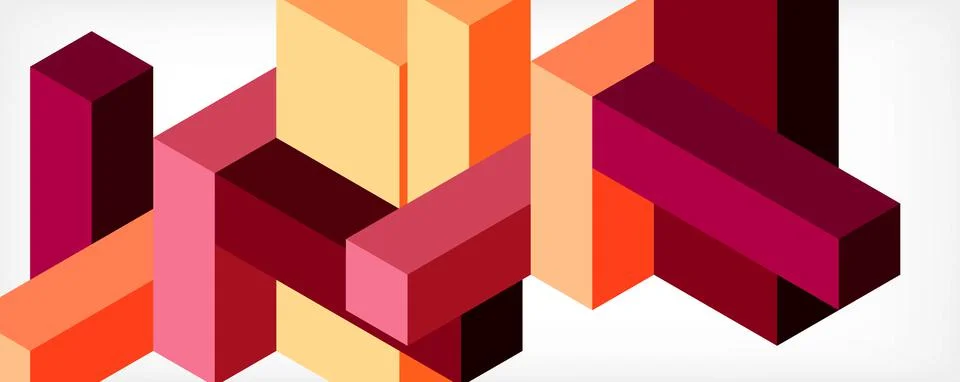 Abstract background. 3d cubes, cubic elements and blocks. Techno or business Stock Illustration