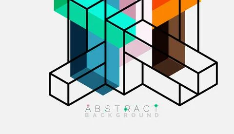 Abstract background. 3d cubes, cubic elements and blocks. Techno or business Illustrazione stock