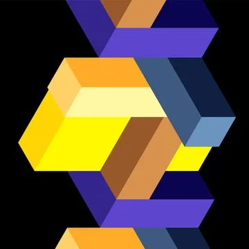 Abstract background. 3d cubes, cubic elements and blocks. Techno or business 스톡 일러스트