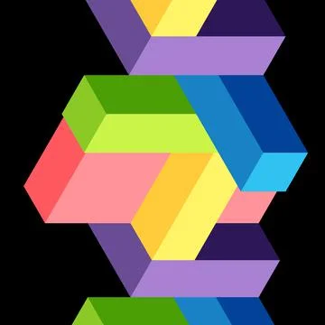 Abstract background. 3d cubes, cubic elements and blocks. Techno or business 스톡 일러스트