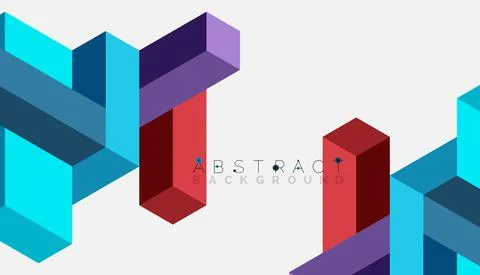 Abstract background. 3d cubes, cubic elements and blocks. Techno or business Stock Illustration