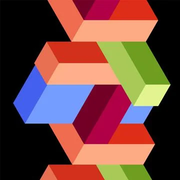 Abstract background. 3d cubes, cubic elements and blocks. Techno or business Illustrazione stock